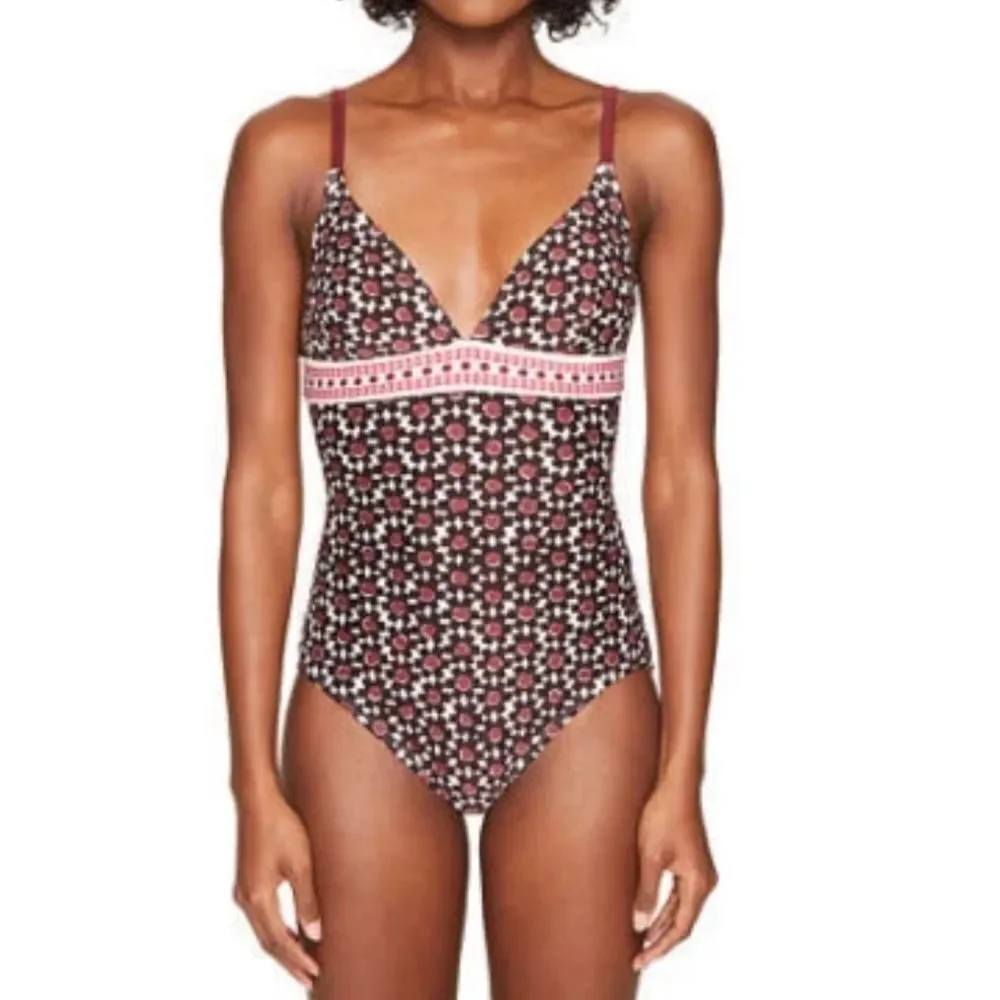 NWT Kate Spade Coronado Beach Sumac Red One Piece Swimsuit S